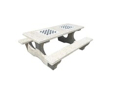 Set masa cu banci si table de sah din marmura – model Iasmina