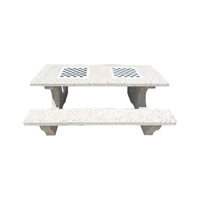 Set masa cu banci si table de sah din marmura – model Iasmina